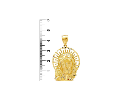 Gold Plated Jesus Head Religious Pendant